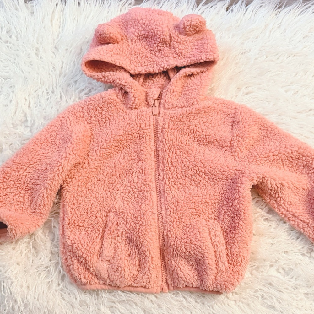 Old navy 18-24 months pink Sherpa zip up jacket